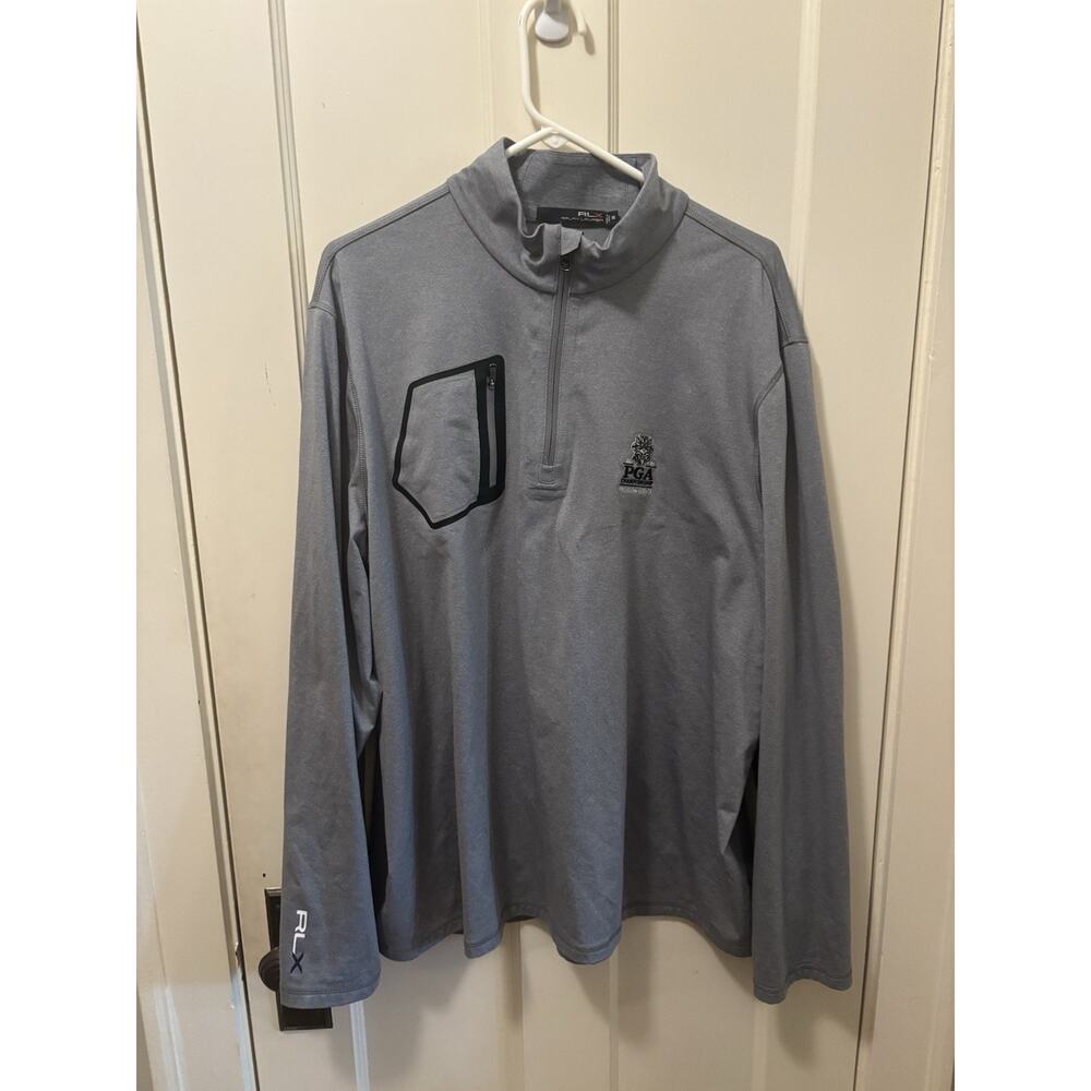 RLX Ralph Lauren Mens 2015 PGA Championship Whistling Straits Gray 1/4 Zip XXL